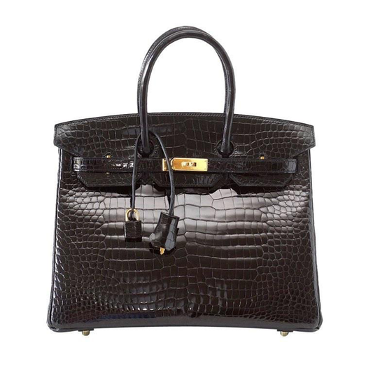 Glossy Jet Black Delicate Compact Scale Embossed Roomy Structured Hand Tote With Warm Golden Twist Lock Hardware, Matching Suspended Embossed Padlock Charm And Base Defensive Metal Studs