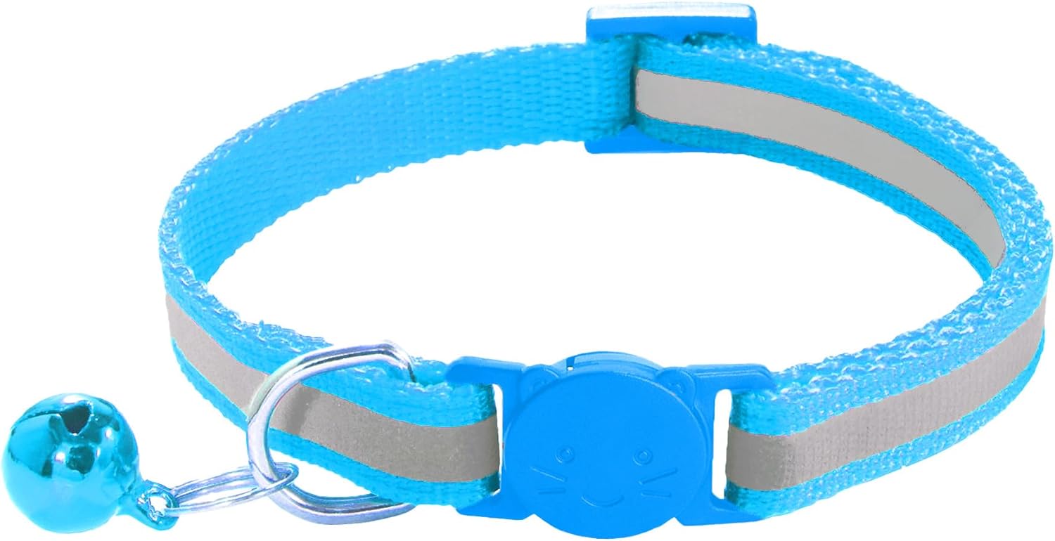 2 Pack Breakaway Cat Collars with Bells, Reflective Design and Claw Print Design, Safety Buckle Kitten Collars Adjustable from 7.5 to 12.5 Inches