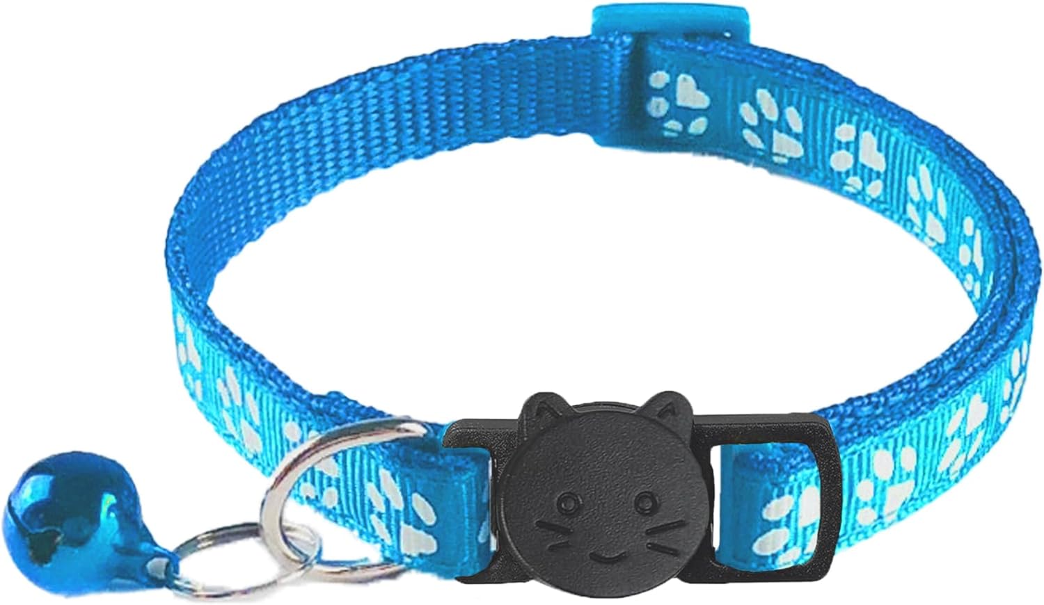 2 Pack Breakaway Cat Collars with Bells, Reflective Design and Claw Print Design, Safety Buckle Kitten Collars Adjustable from 7.5 to 12.5 Inches