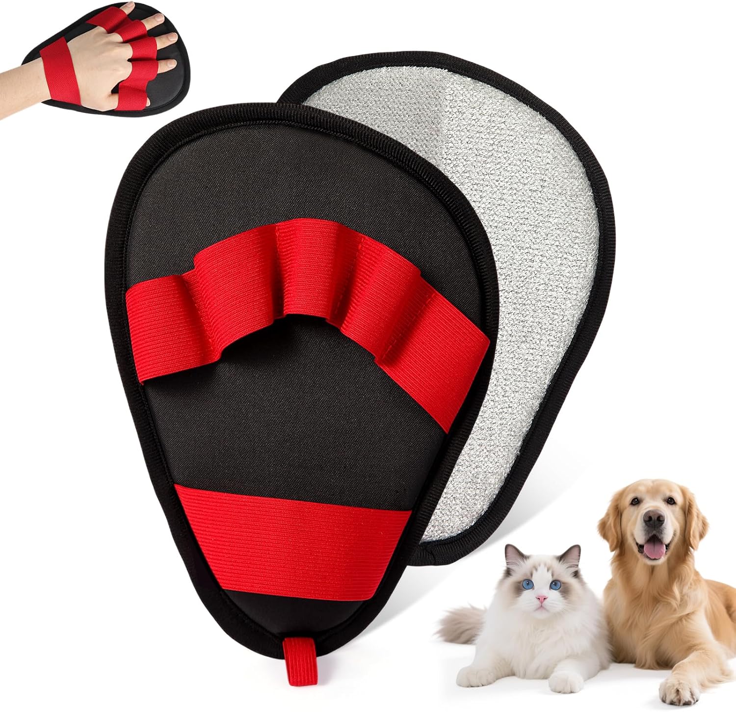 Pet Hair Removal Glove for Dogs & Cats-The Ultimate Pet Hair Remover Tool with 5-Finger Design Electrostatic Magic Brush, Reusable for Pet Hair on Couch